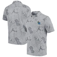 Polo Tommy Bahama gris Kansas Jayhawks Miramar Blooms pour hommes