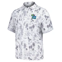 Polo tri-mélange Tommy Bahama pour hommes, gris Kansas Jayhawks Sport Cabana Shores IslandZone