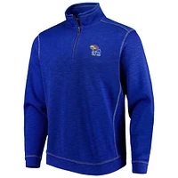 Men's Tommy Bahama Royal Kansas Jayhawks Sport Tobago Bay Tri-Blend Mock Neck Half-Zip Jacket