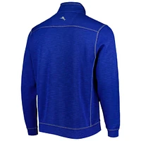 Men's Tommy Bahama Royal Kansas Jayhawks Sport Tobago Bay Tri-Blend Mock Neck Half-Zip Jacket