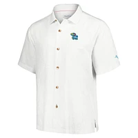 Chemise boutonnée Tommy Bahama blanche Kansas Jayhawks Castaway Game Camp pour hommes