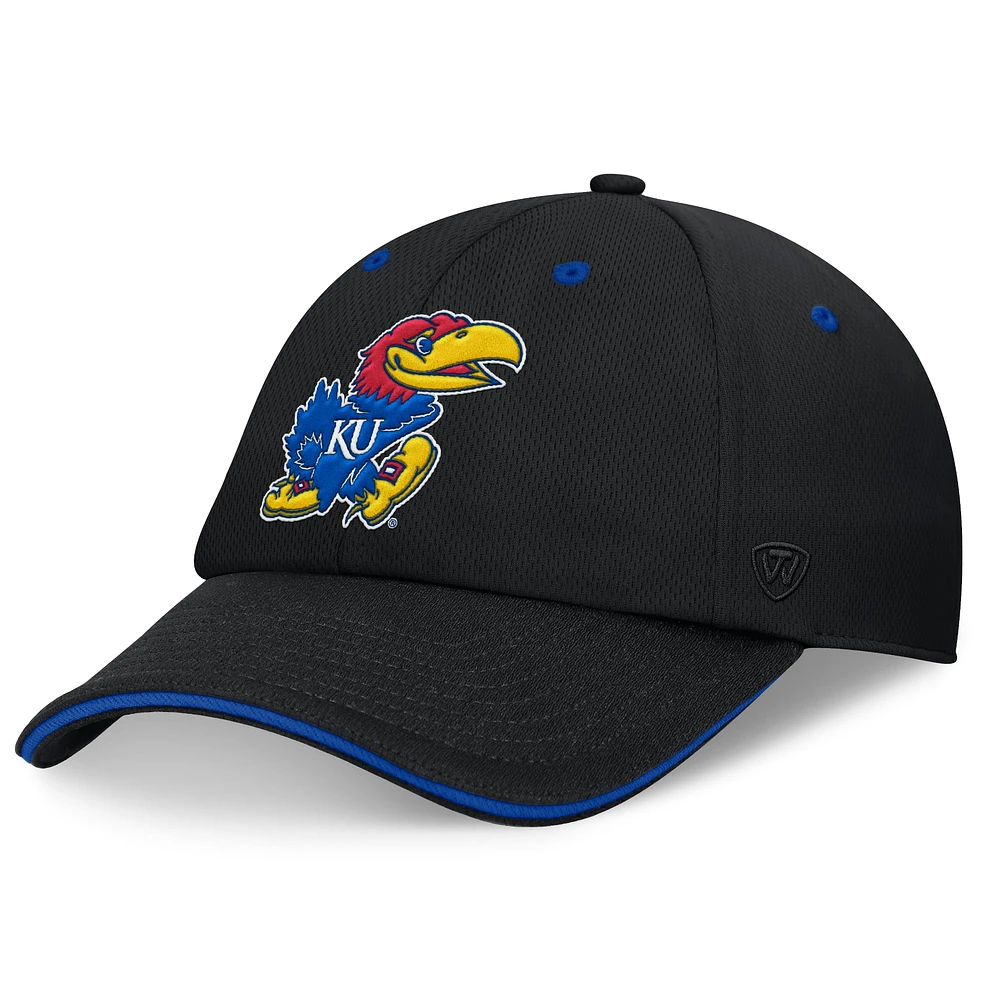 Casquette réglable Top of the World noire des Kansas Jayhawks pour hommes