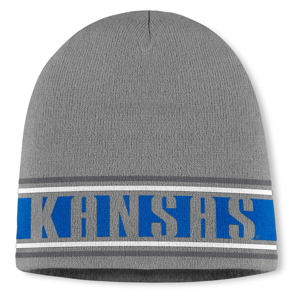 Men's Top of the World Gray Kansas Jayhawks Jace Knit Beanie