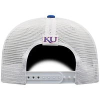 Men's Top of the World Royal/White Kansas Jayhawks Trucker Snapback Hat