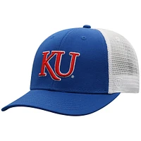Men's Top of the World Royal/White Kansas Jayhawks Victory Baseline Trucker Adjustable Hat