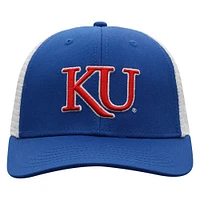 Men's Top of the World Royal/White Kansas Jayhawks Victory Baseline Trucker Adjustable Hat