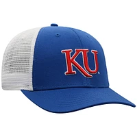 Men's Top of the World Royal/White Kansas Jayhawks Victory Baseline Trucker Adjustable Hat