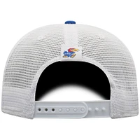 Men's Top of the World Royal/White Kansas Jayhawks Victory Baseline Trucker Adjustable Hat