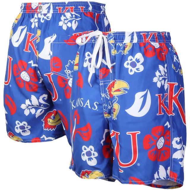 Wes & Willy Royal Kansas Jayhawks Floral Volley Logo Maillot de bain pour homme