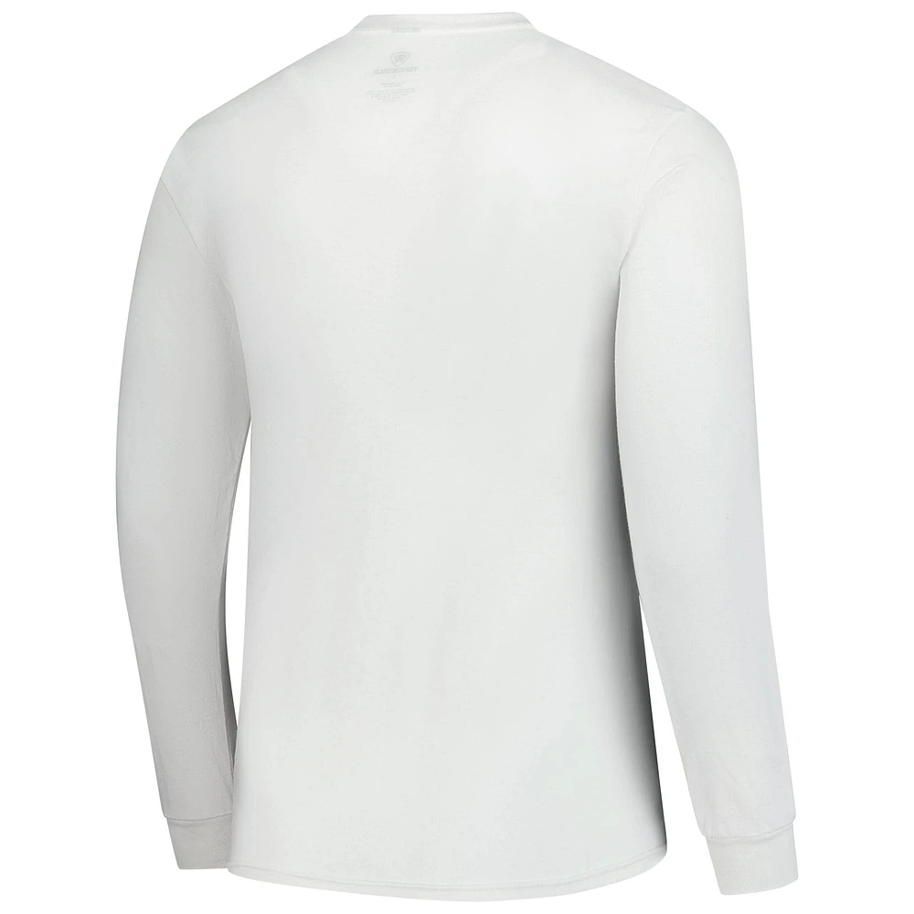 T-shirt basique à manches longues blanc pour homme des Kansas Jayhawks