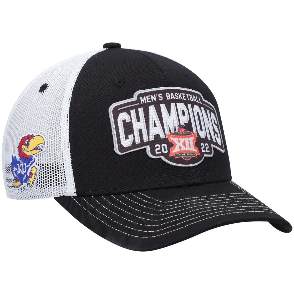 Lids Kansas Jayhawks Zephyr 2022 Big 12 Men's Basketball Conference Tournament  Champions Locker Room Adjustable Hat - Black/White