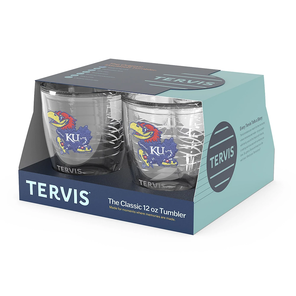 Tervis Kansas Jayhawks, paquet de 4, 12 oz. Ensemble de gobelets emblème