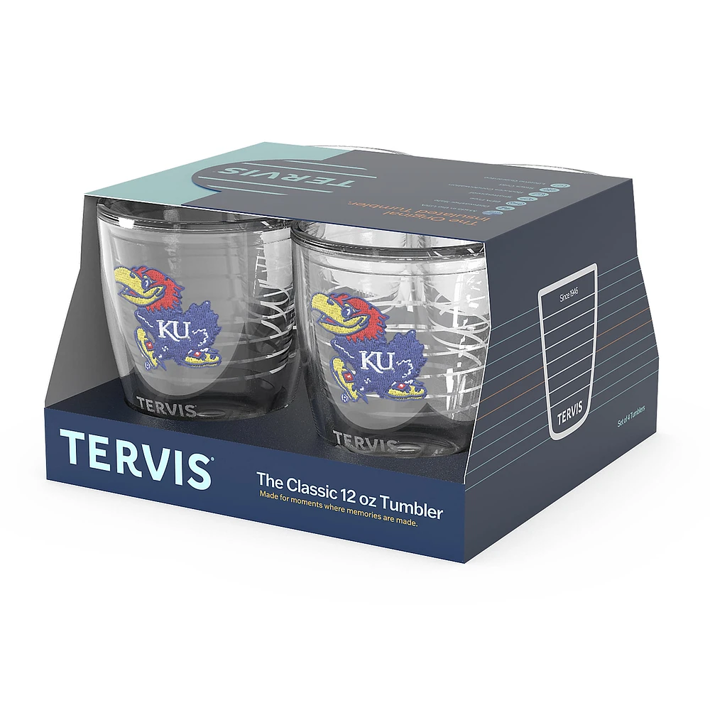 Tervis Kansas Jayhawks 4-Pack 12oz. Emblem Tumbler Set