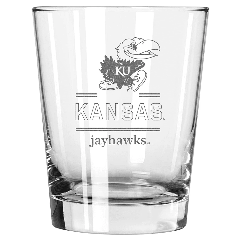 The Memory Company Kansas Jayhawks 15oz. Verre double à l'ancienne