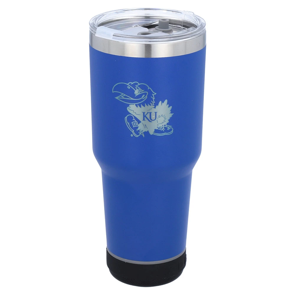 The Memory Company Kansas Jayhawks 30oz. Stainless Steel LED Bluetooth Tumbler