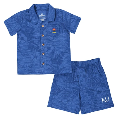 Ensemble t-shirt et short Fern Champ pour tout-petits Colosseum Royal Kansas Jayhawks
