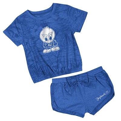 Ensemble t-shirt et short Fern pour tout-petits Colosseum Royal Kansas Jayhawks