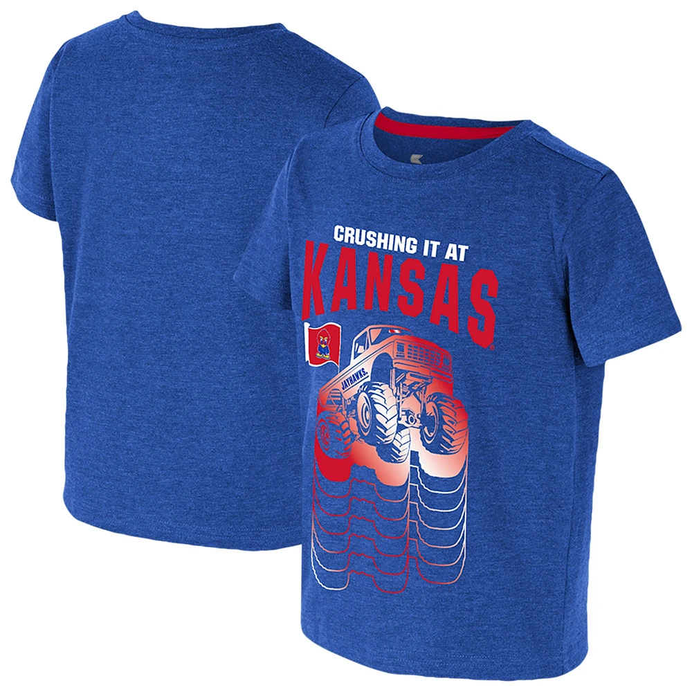 T-shirt pour tout-petits Colosseum Royal Kansas Jayhawks Crushing It