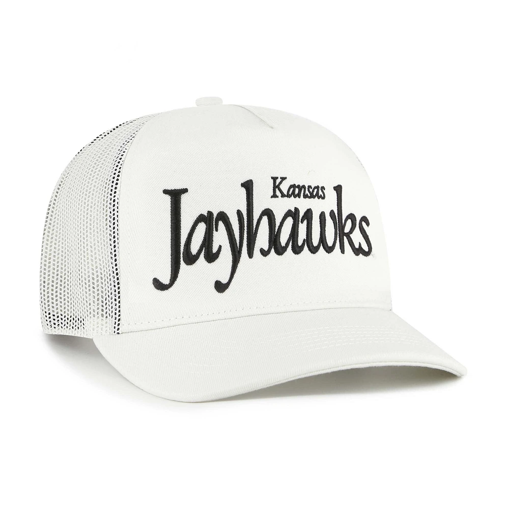 Unisex '47  Cream Kansas Jayhawks Foundation Script Adjustable Trucker Hat