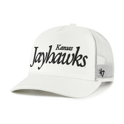 Unisex '47  Cream Kansas Jayhawks Foundation Script Adjustable Trucker Hat