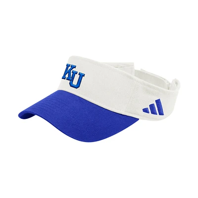 Visière ajustable unisexe blanche adidas Kansas Jayhawks Dugout