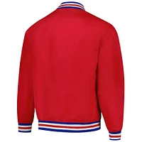 Unisex Charlie Hustle  Red Kansas Jayhawks Script Full-Snap Varsity Jacket