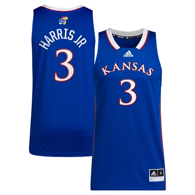 Maillot de joueur basket-ball unisexe adidas Dajuan Harris Jr Royal Kansas Jayhawks NIL