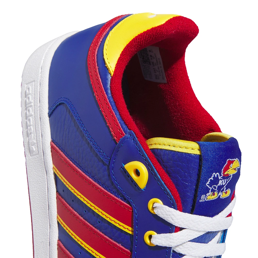 Chaussures de basket-ball unisexes adidas Royal/Red Kansas Jayhawks Centennial 85 Low