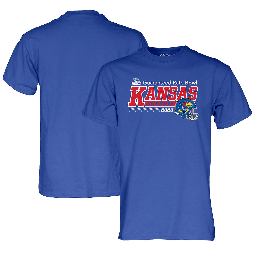 T-shirt unisexe bleu 84 Royal Kansas Jayhawks 2023 à taux garanti Bowl