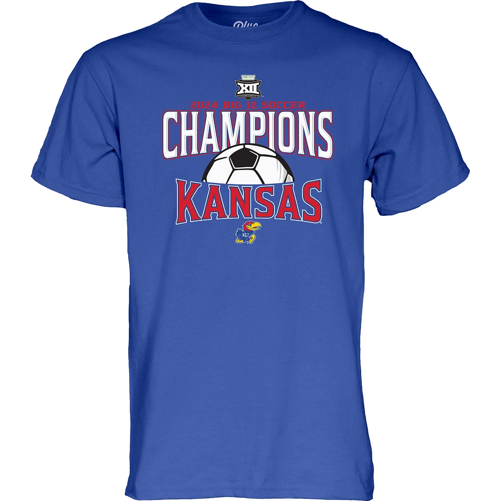 Unisex Blue 84 Royal Kansas Jayhawks 2024 Big 12 Women's Soccer Tournament Champions T-Shirt