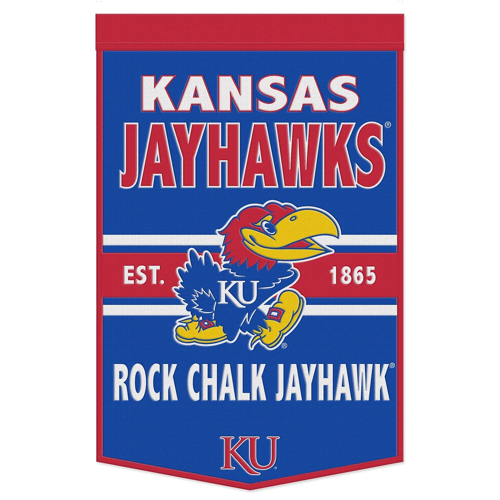 WinCraft Kansas Jayhawks Bannière à slogan 24" x 38"