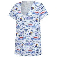 Women's Smith & Quinn White Kansas Jayhawks Blake V-Neck T-Shirt