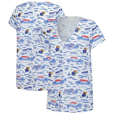 Women's Smith & Quinn White Kansas Jayhawks Blake V-Neck T-Shirt