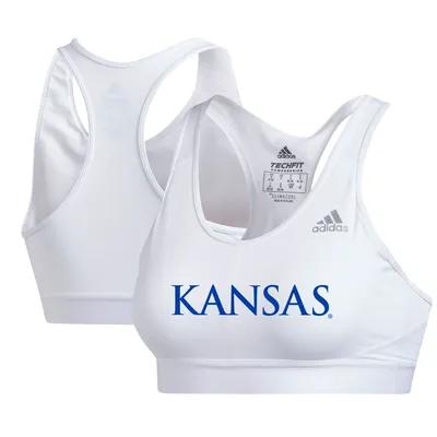 Kansas Jayhawks adidas Women's Alphaskin Sports Bra - White