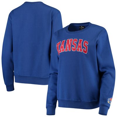 Women's Colosseum Royal Kansas Jayhawks Campanile Pullover Sweatshirt