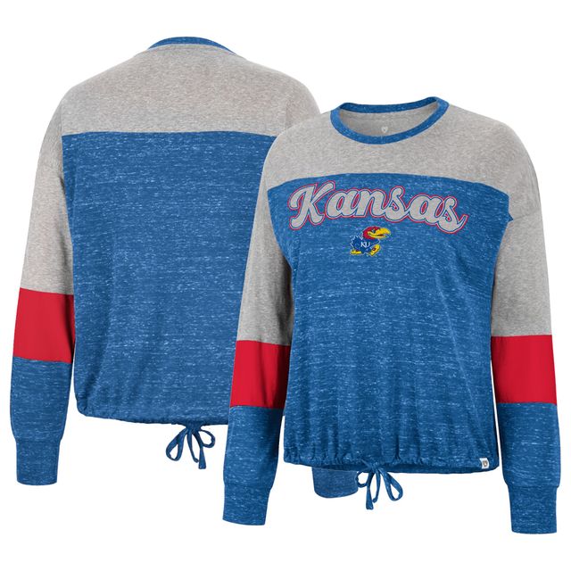 Colosseum Royal Kansas Jayhawks Joanna Tie Front T-shirt à manches longues pour femme