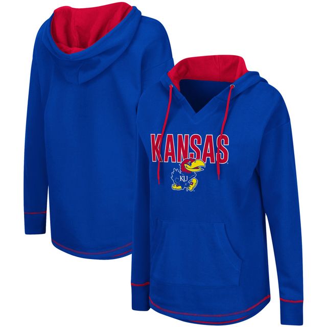 Sweat à capuche tunique Colosseum Royal Kansas Jayhawks pour femme