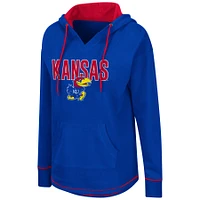 Women's Colosseum Royal Kansas Jayhawks Tunic Pullover Hoodie