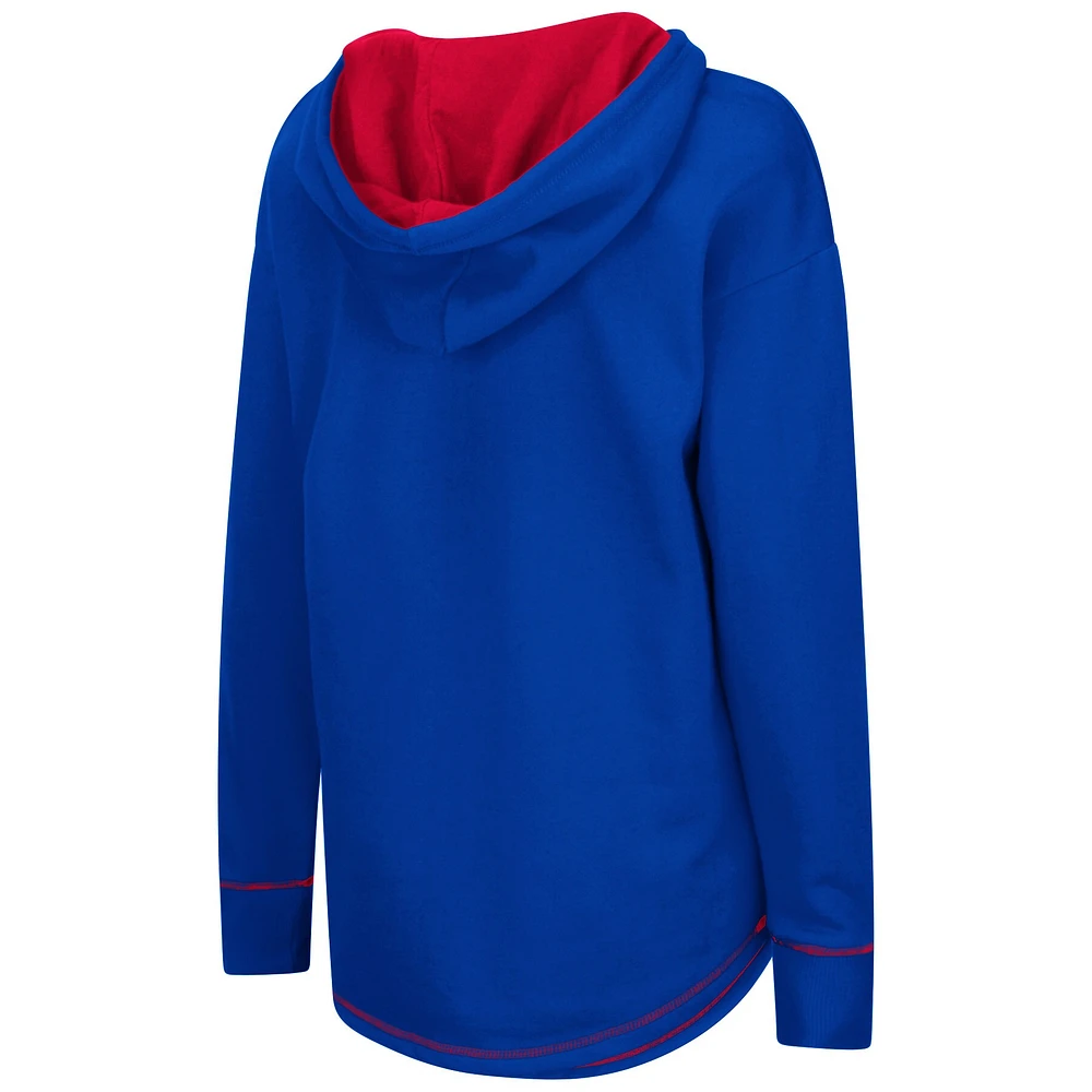 Women's Colosseum Royal Kansas Jayhawks Tunic Pullover Hoodie