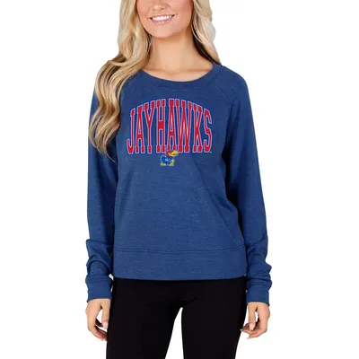 Kansas Jayhawks Concepts Sport Women's Mainstream Terry Long Sleeve T-Shirt - Royal