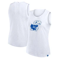 Débardeur blanc Kansas Jayhawks Activate Slub Fanatics pour femme