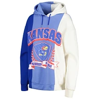 Women's Gameday Couture Royal Kansas Jayhawks Hall of Fame Colorblock Pullover Hoodie