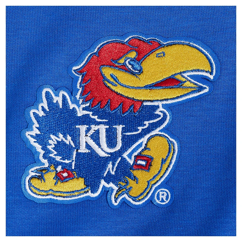 Sweat-shirt court à paillettes Pro Standard Royal Kansas Jayhawks pour femme