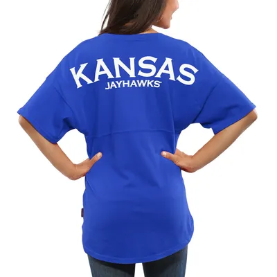 Kansas Jayhawks Women's Spirit Jersey Oversized T-Shirt - Royal