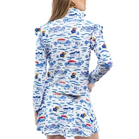 Women's Smith & Quinn  Royal/White Kansas Jayhawks Tailgate Grayson Quarter-Zip Top