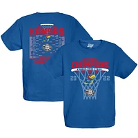 T-shirt bleu pour jeune 84 Royal Kansas Jayhawks 2022 NCAA Basketball National Champions Bracket homme