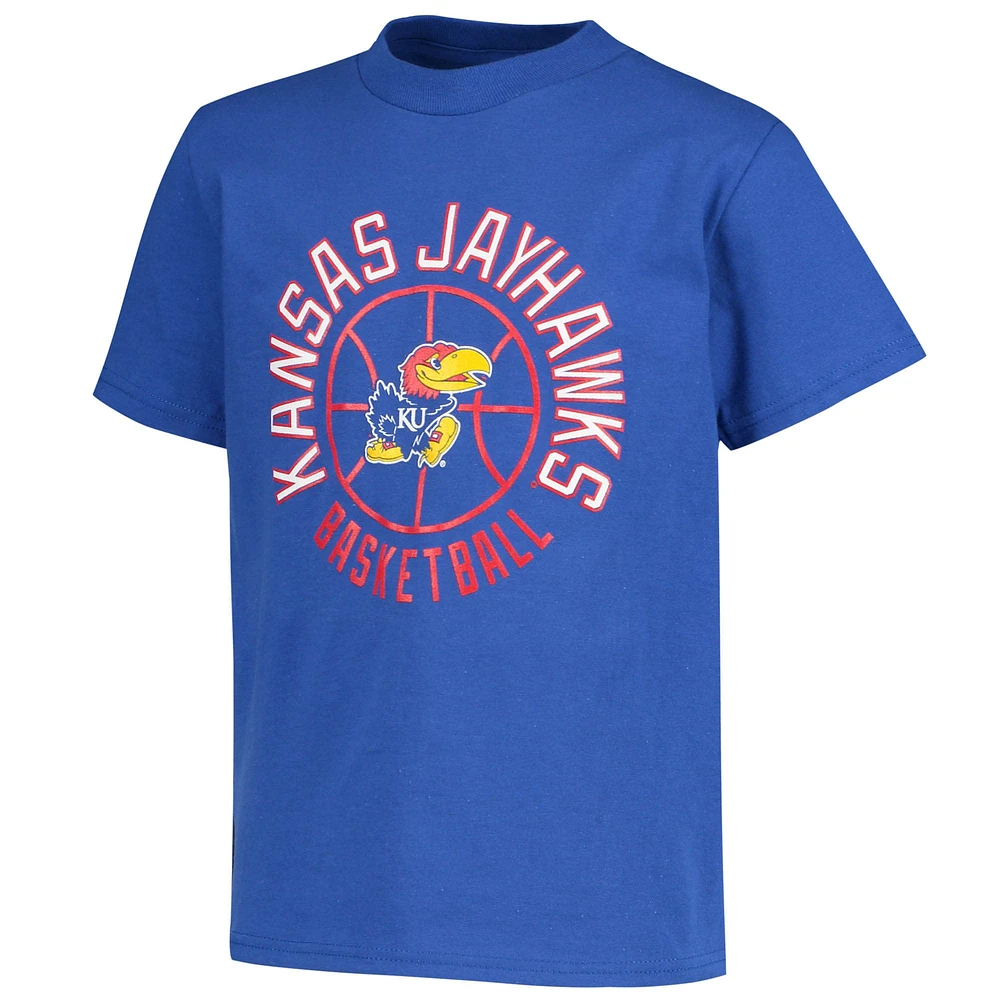 Youth Champion Royal Kansas Jayhawks Basketball T-Shirt