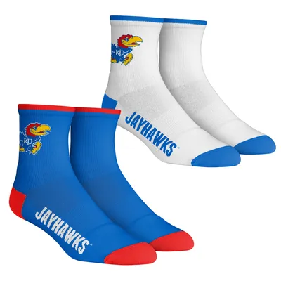 Kansas Jayhawks Rock Em Socks Youth Core Team 2-Pack Quarter Length Sock Set