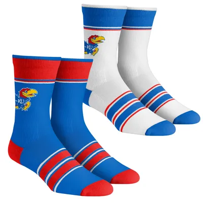 Kansas Jayhawks Rock Em Socks Youth Multi-Stripe 2-Pack Team Crew Sock Set