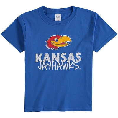 Youth Royal Kansas Jayhawks Team Logo T-Shirt